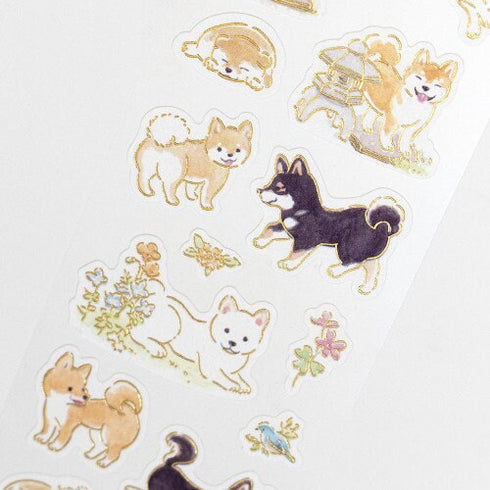 NB Co., Ltd Japan SHIBA INU Dog Sticker Gold Foil Sticker Planner Stickers Craft Stickers Embellishment Stickers | 4944101