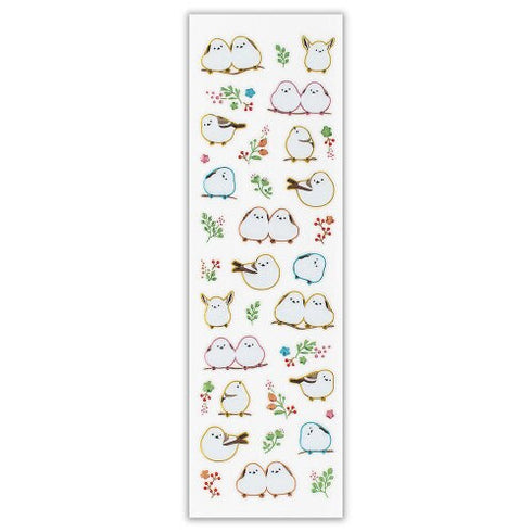 NB Co., Ltd Japan WHITE-Tailed TIT Bird Sticker Gold Foil Sticker Planner Stickers Craft Stickers Embellishment Stickers | 3014119