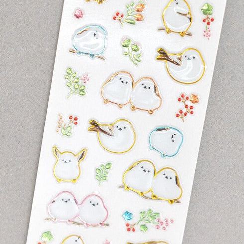 NB Co., Ltd Japan WHITE-Tailed TIT Bird Sticker Gold Foil Sticker Planner Stickers Craft Stickers Embellishment Stickers | 3014119
