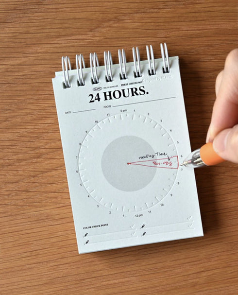 Plepic A7 PINK CHRONODEX STANDING Press Check Memo Pad Spiral Memo Pad 24 Hour Memo Pad Daily Memo Pad Timer Memo Pad | 105 X 74mm 36 Pages