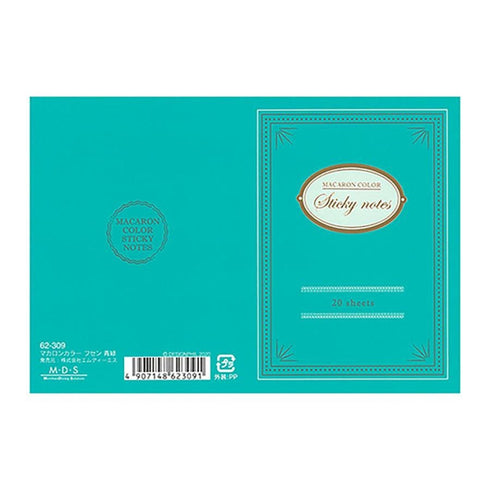 Macaron Color AQUA Decorative Sticky Note Fancy Sticky Note Gift Tag Sticky Note Designphil Sticky Note | H92mm X W67 20 Sheets