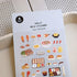 Suatelier FOOD TRIP #6 PVC Hot Dogs Corn Dogs Platters Transparent Stickers Planner Stickers Food Stickers | 1146