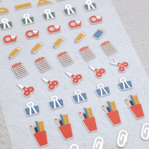 Suatelier Sonia DECO 07 PVC Transparent Stickers Mini Series Stationery Push Pins Tape Dispenser Binder Clips | 113