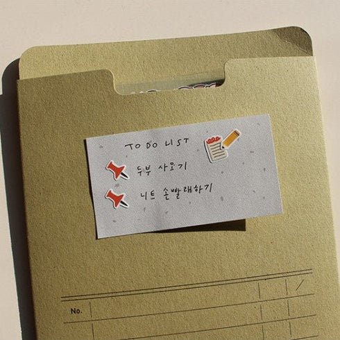 Suatelier Sonia DECO 07 PVC Transparent Stickers Mini Series Stationery Push Pins Tape Dispenser Binder Clips | 113