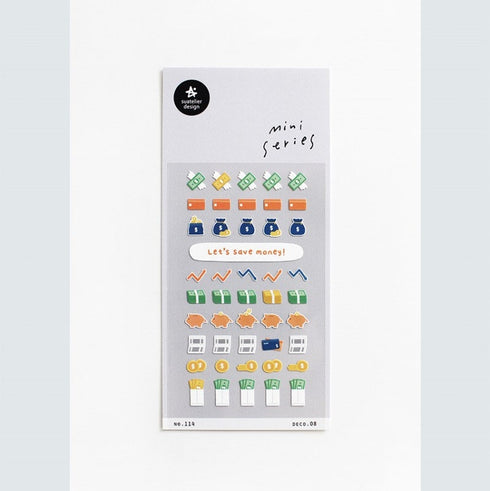 Suatelier Sonia DECO 08 PVC Transparent Stickers Mini Series Money Piggy Bank Savings Plan Coins Credit Card | 114