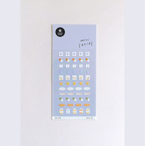 Suatelier Sonia DECO 11 MEDICINE PVC Transparent Stickers Mini Series Medication Stickers Medicine Stickers Pill Stickers | 118