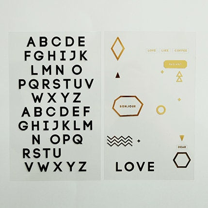 Suatelier LOVE LIKE PVC Transparent Stickers Planner Stickers Alphabet Stickers Letter Stickers Symbol Stickers Love Sticker | 1056