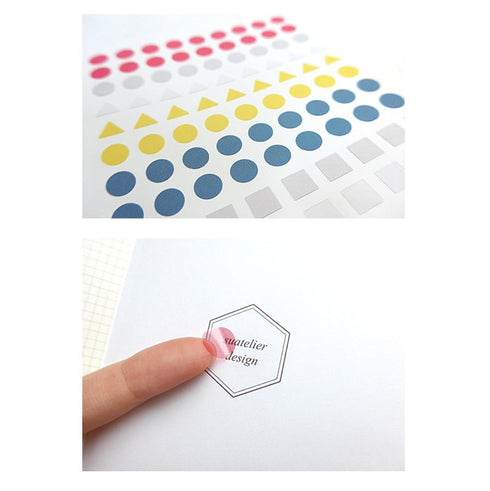 Suatelier DOT Translucent Planner Stickers Plain Shapes 01 Round Translucent Stickers | 1605