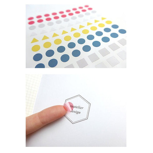 Suatelier DOT Translucent Planner Stickers Plain Shapes 01 Round Translucent Stickers | 1605