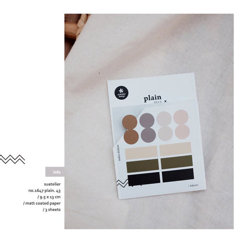 Suatelier MOCHA DOT Translucent Planner Stickers Plain Shapes 43 Round Translucent Stickers | 1647