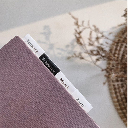 Suatelier BLACK & WHITE with SILVER Monthly Planner Index Tabs Planner Stickers Planner Tabs Index Plannr Tabs | 1649