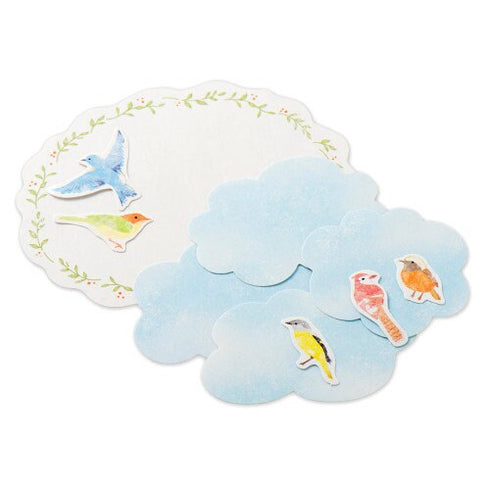 NB Co., Ltd Japan BIRDS & CLOUDS Colored Paper Flake Sticker Paper Stickers Color Flake Seals Embellishment Stickers | 2564106