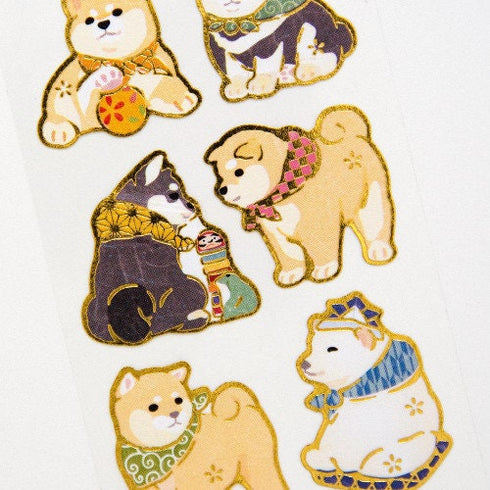 NB Co., Ltd Japan SHIBA INU Dog Sticker Gold Foil Sticker Planner Stickers Craft Stickers Embellishment Stickers | 5024115