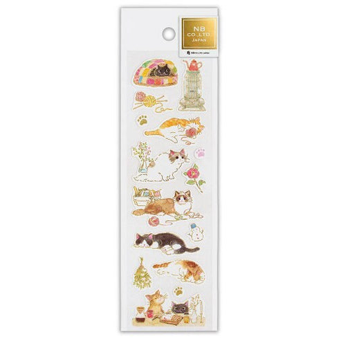 NB Co., Ltd Japan CAT KITTEN Sticker Gold Foil Sticker Planner Stickers Craft Stickers Embellishment Stickers | 2494134