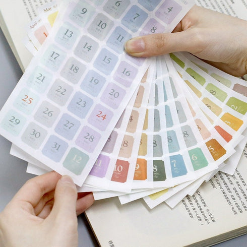 FOUR SEASONS Date Stickers Planner Stickers Date Stickers Day Stickers Bujo Stickers Focus Sticker Pastel Stickers | 14.7 X 17.6mm 384 Pcs