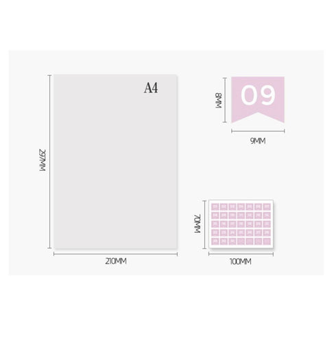 Pastel TRANSPARENT FLAG DATE Stickers Planner Stickers Day Stickers Bujo Stickers Focus Sticker Pastel Stickers | 8 X 9mm 420 Pcs