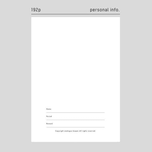 Analogue Keepers B6 COTTON LOGUE Book 2.5mm GRID Planner Undated Planner Daily Planner 100gsm Dairy Freestyle Notebook | 192 Pages