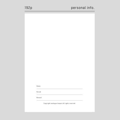 Analogue Keepers B6 STONE LOGUE Book 2.5mm GRID Planner Undated Planner Daily Planner 100gsm Dairy Freestyle Notebook | 192 Pages