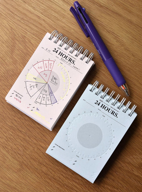 Plepic A7 PINK CHRONODEX STANDING Press Check Memo Pad Spiral Memo Pad 24 Hour Memo Pad Daily Memo Pad Timer Memo Pad | 105 X 74mm 36 Pages