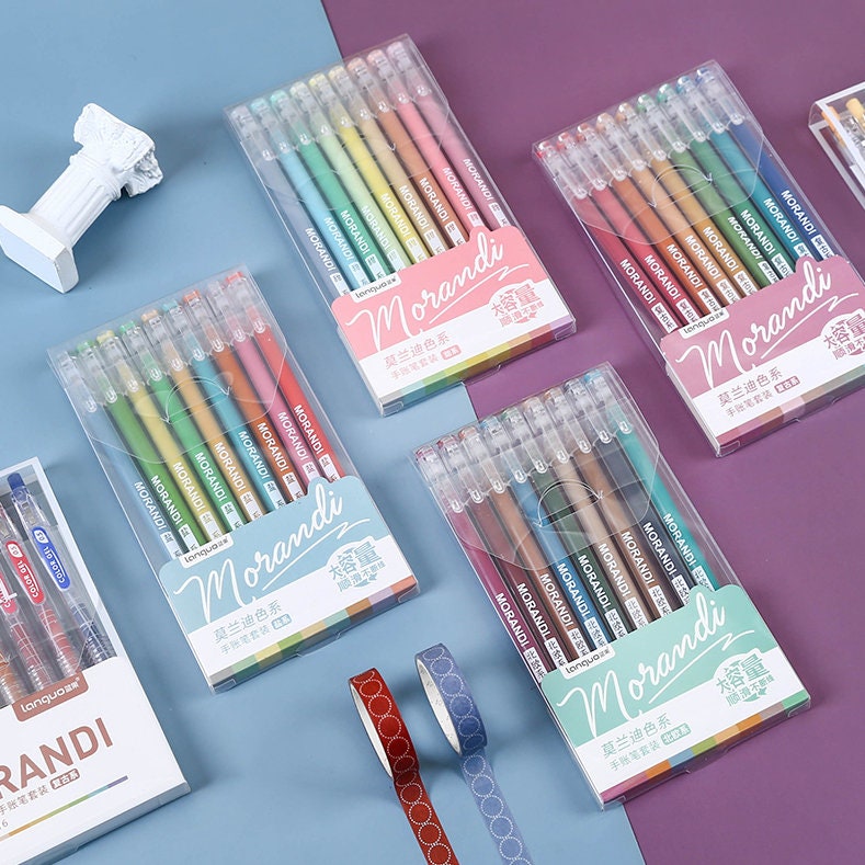 Languo Morandi SWEET SET Color Gel 9 Pen Set 0.5mm Black Out Planning – The  Stationery Manor!