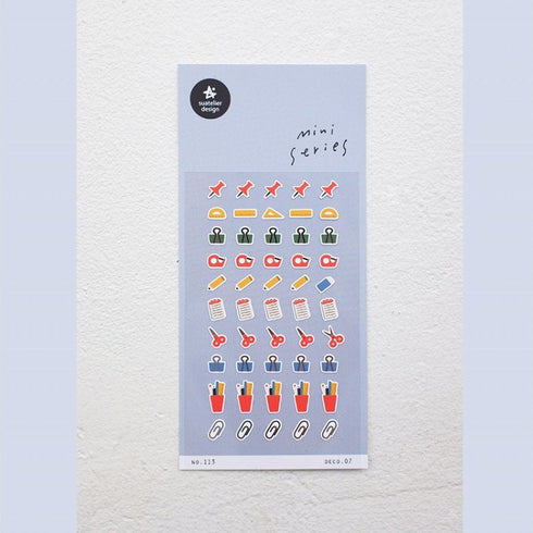 Suatelier Sonia DECO 07 PVC Transparent Stickers Mini Series Stationery Push Pins Tape Dispenser Binder Clips | 113