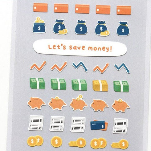 Suatelier Sonia DECO 08 PVC Transparent Stickers Mini Series Money Piggy Bank Savings Plan Coins Credit Card | 114