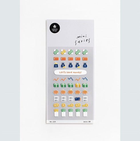 Suatelier Sonia DECO 08 PVC Transparent Stickers Mini Series Money Piggy Bank Savings Plan Coins Credit Card | 114
