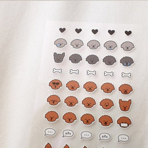 Suatelier Sonia DOG PUPPY PVC Transparent Stickers Mini Series Dog Bones Dog Thoughts Dog Food | 117