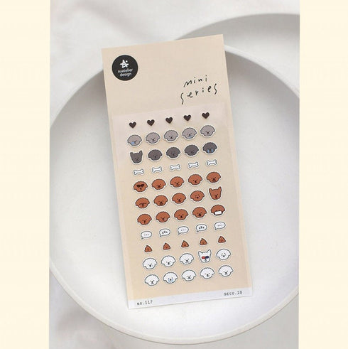 Suatelier Sonia DOG PUPPY PVC Transparent Stickers Mini Series Dog Bones Dog Thoughts Dog Food | 117