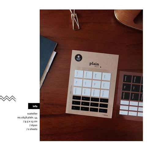 Suatelier BLACK & WHITE with GOLD Monthly Planner Index Tabs Planner Stickers Planner Tabs Index Plannr Tabs | 1648