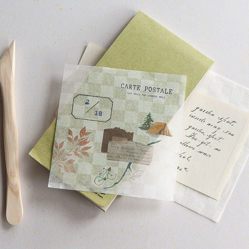 MU Lifestyle CHECKERED Natural Textured Paper Ephemera Pressed Paper Translucent Paper Planner Paper *Read Description* | NTP-02