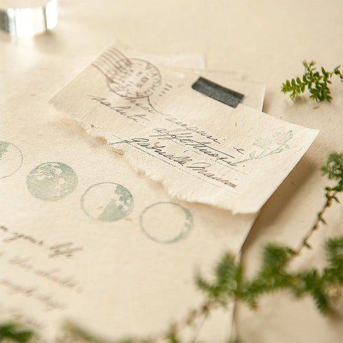 MU Lifestyle Spun THREAD Natural Textured Paper Ephemera Pressed Paper Translucent Paper Planner Paper *Read Description* | NTP-03