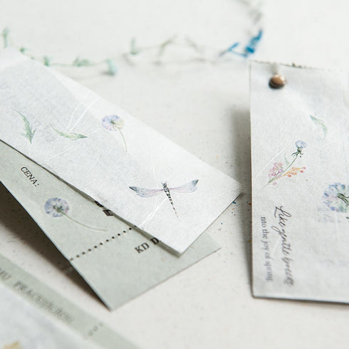 MU Lifestyle WHITE Threads Natural Textured Paper Ephemera Pressed Paper Translucent Paper Planner Paper *Read Description* | NTP-04