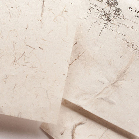 MU Lifestyle BROWN Threads Natural Textured Paper Ephemera Pressed Paper Translucent Paper Planner Paper *Read Description* | NTP-05