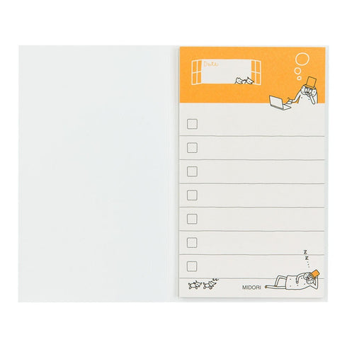 Midori OJISAN SMALL STICKY Note Ojisan Checklist Ojisan To Do List Sticky Notes Midori Sticky Note | 128 X 66mm 24 Sheets
