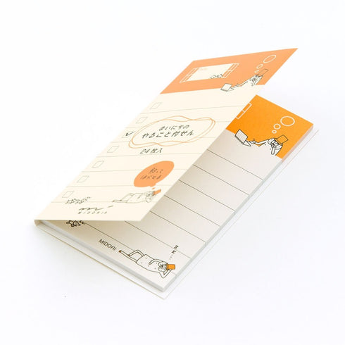 Midori OJISAN SMALL STICKY Note Ojisan Checklist Ojisan To Do List Sticky Notes Midori Sticky Note | 128 X 66mm 24 Sheets