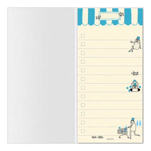 Midori OJISAN SMALL STICKY Note Ojisan Checklist Ojisan To Do List Sticky Notes Midori Sticky Note | 128 X 66mm 24 Sheets