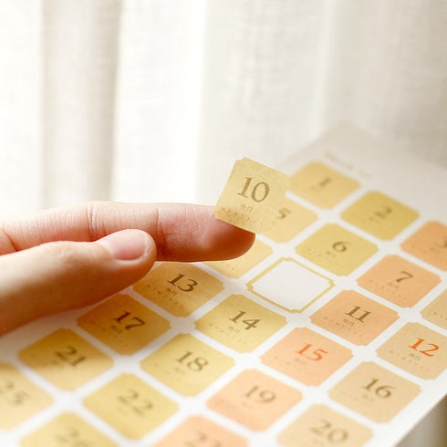 FOUR SEASONS Date Stickers Planner Stickers Date Stickers Day Stickers Bujo Stickers Focus Sticker Pastel Stickers | 14.7 X 17.6mm 384 Pcs