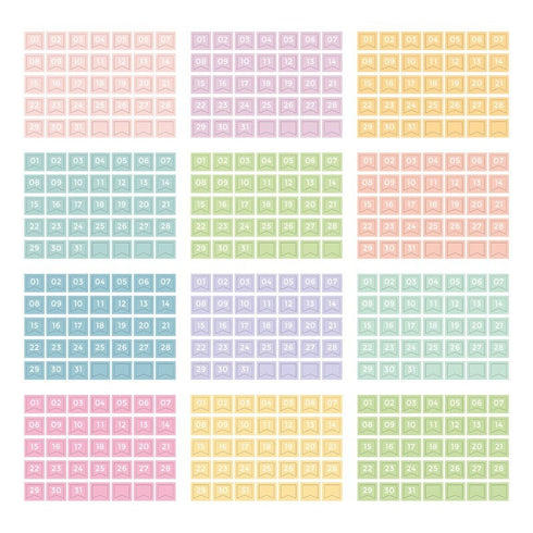 Pastel TRANSPARENT FLAG DATE Stickers Planner Stickers Day Stickers Bujo Stickers Focus Sticker Pastel Stickers | 8 X 9mm 420 Pcs