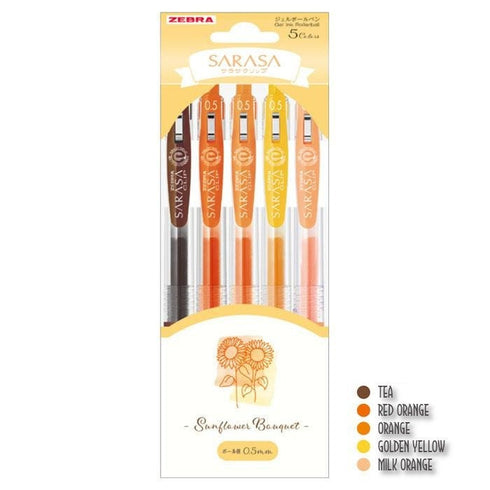 Zebra Sarasa TULIP FLOWER Bouquet Limited Edition Flower Series Five Pen Set Flower Pen Set Bouquet Pen Set 0.5mm | JJ15-TU-5C