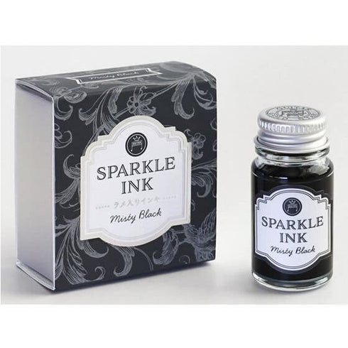 Japan Teranishi Kagaku Guitar MISTY BLACK SPARKLE Ink Fountain Pen Ink Dip Pen Ink Painting Ink Writing Ink, Glitter Ink Sparkle Ink | 12mL