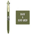 Dianshi OLIVE GREEN & BLACK Retractable Two Way Two Color Ink Stone Series Saturated Ink Gel Pen 0.5mm | DS608 Highly Recommend