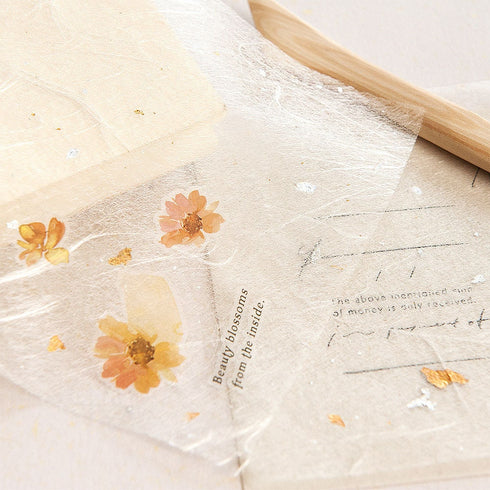 MU Lifestyle GOSSAMER Natural Textured Paper Ephemera Pressed Paper Translucent Paper Planner Paper *Read Description* | NTP-01