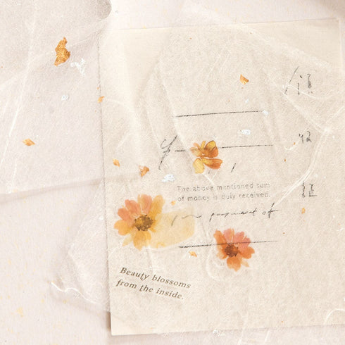 MU Lifestyle GOSSAMER Natural Textured Paper Ephemera Pressed Paper Translucent Paper Planner Paper *Read Description* | NTP-01