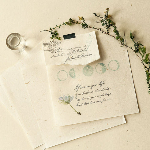 MU Lifestyle Spun THREAD Natural Textured Paper Ephemera Pressed Paper Translucent Paper Planner Paper *Read Description* | NTP-03