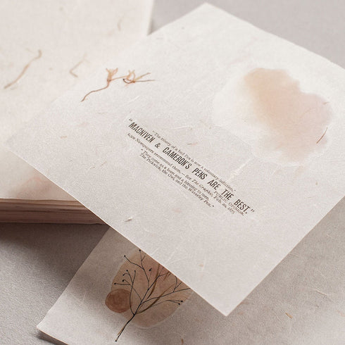 MU Lifestyle BROWN Wash Natural Textured Paper Ephemera Pressed Paper Translucent Paper Planner Paper *Read Description* | NTP-06