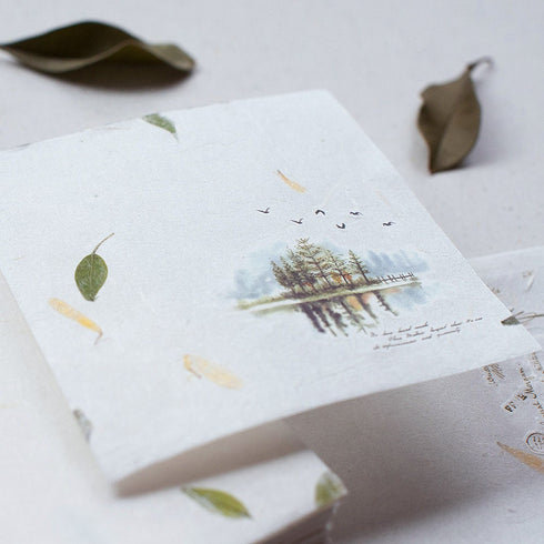 MU Lifestyle MULTICOLOR Foliage Natural Textured Paper Ephemera Pressed Paper Translucent Paper Planner Paper *Read Description* | NTP-07