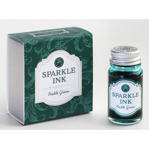 Japan Teranishi Kagaku Guitar NOBLE GREEN SPARKLE Ink Fountain Pen Ink Dip Pen Ink Painting Ink Writing Ink, Glitter Ink Sparkle Ink | 12mL
