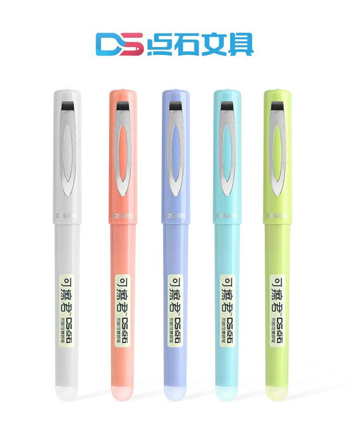 Dianshi WHITE ERASABLE 0.5mm Fountain Pen White Barrel Deluxe Foutain Pen Set Erasable Fountain Pen Fine Nib | DS-997
