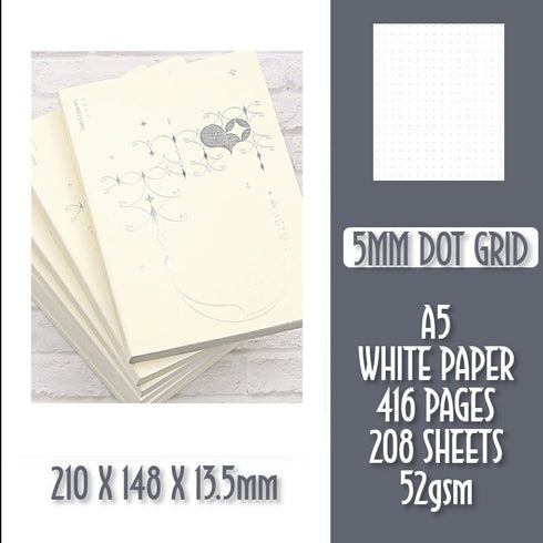 Chiba Stationery A5 DOT GRID Tomoe River Paper 5mm GRID 52gsm Planner Notebook Journal | 416 Pages